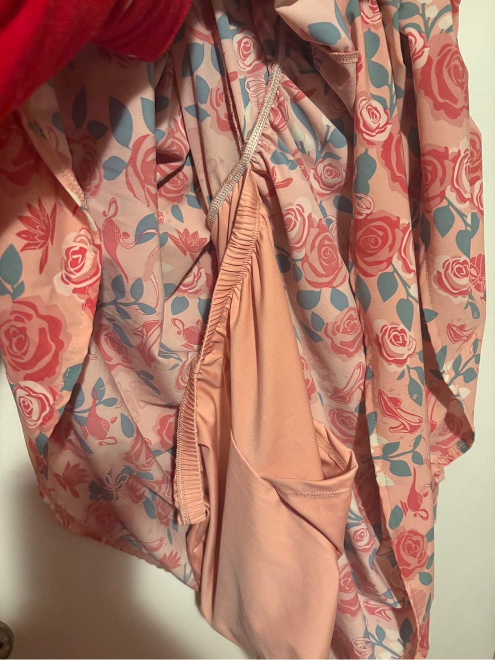 Disney HerUniverse Pink Floral Tiered workout dress with green Accents - Picture 4 of 5